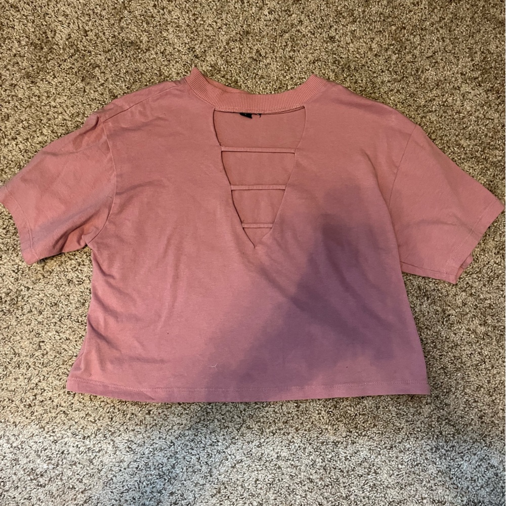 Cut out crop t shirt